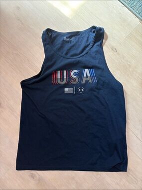 Under Armour Navy USA Graphic Tank Top - Red, White, Blue